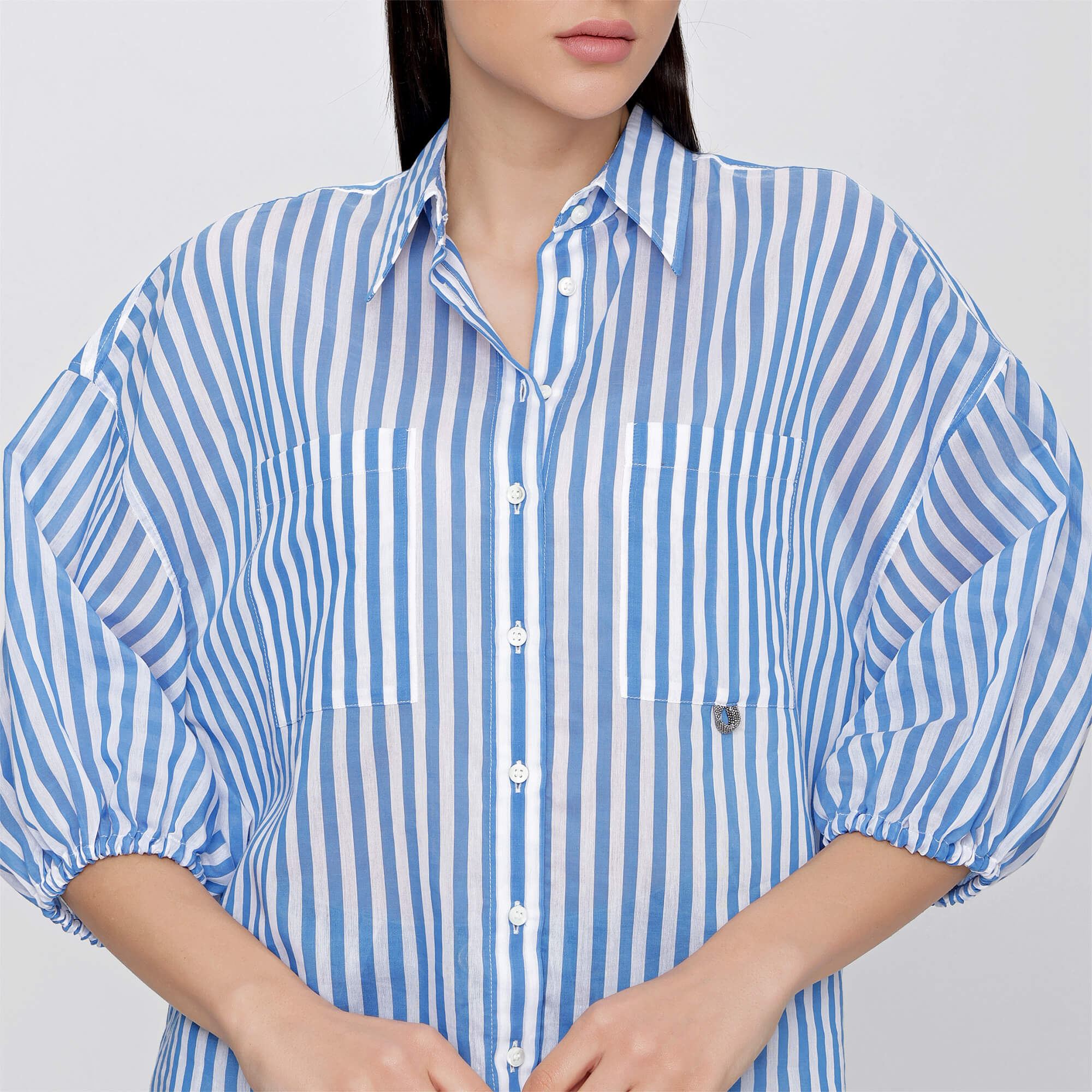 Brunello Cucinelli - Blue&White Striped Shirt 